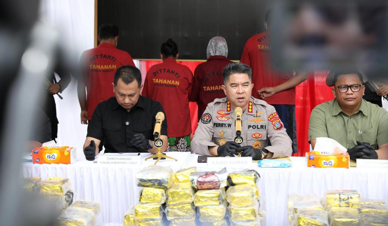 Polda Sumut Gagalkan Peredaran 100 Kg Sabu Dalam Bungkus Kopi, Empat Tersangka dan Dua DPO Terlibat