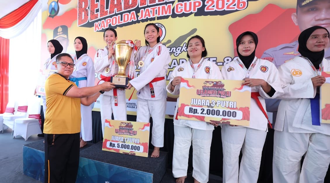 Kejuaraan Beladiri Polri Piala Kapolda Jatim 2026 Sambut Hari Bhayangkara ke 80, Polres Kediri Raih Gelar Juara