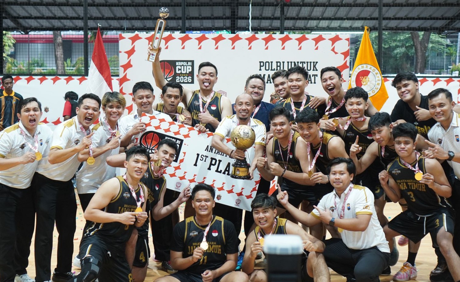 Tim Basket Polda Jatim Juara 1 Kapolri Cup 2026